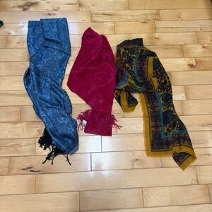 Set of Three Colorful Scarves bundle of 3